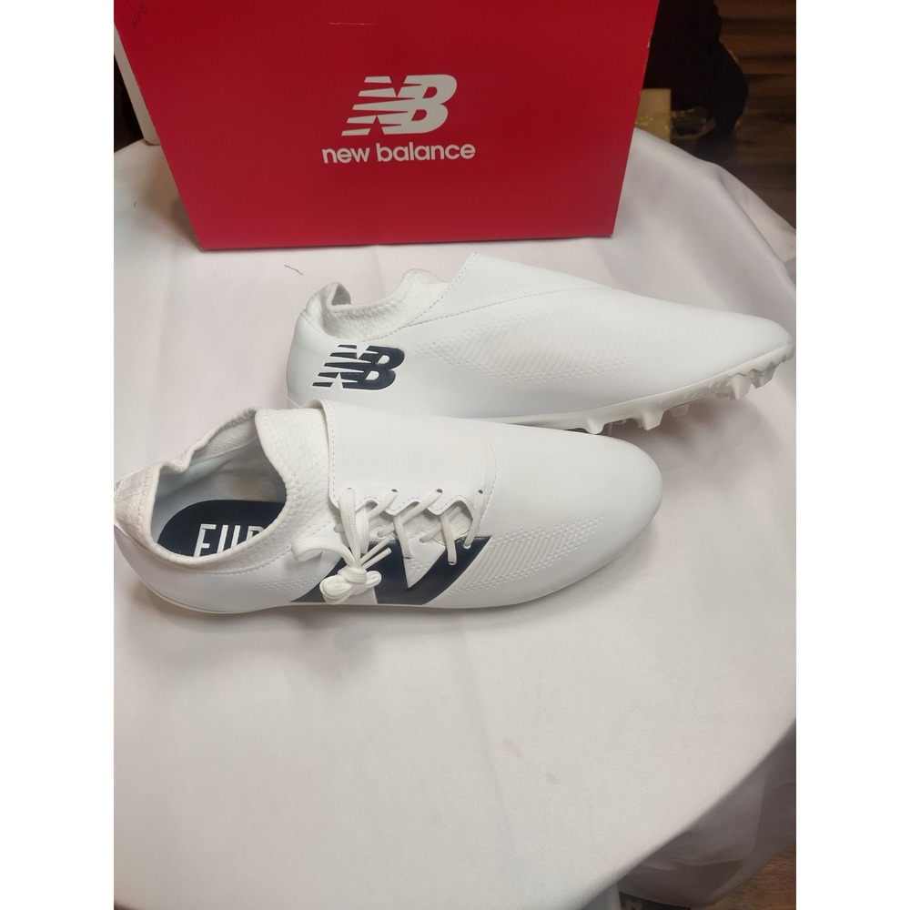 New Balance Furon Dispatch FG V7+ White Black Soccer Cleats Mens 12.5 Wide